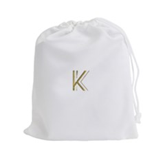 Monogrammed Monogram Initial Letter K Gold Chic Stylish Elegant Typography Drawstring Pouches (xxl) by yoursparklingshop