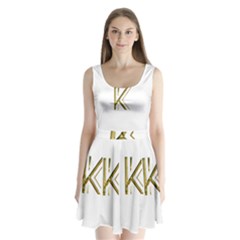 Monogrammed Monogram Initial Letter K Gold Chic Stylish Elegant Typography Split Back Mini Dress 