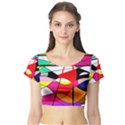 Abstract waves Short Sleeve Crop Top (Tight Fit) View1