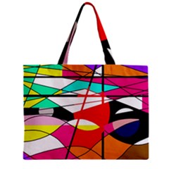 Abstract Waves Zipper Mini Tote Bag