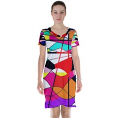 Abstract Waves Short Sleeve Nightdress by Valentinaart