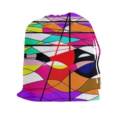 Abstract Waves Drawstring Pouches (xxl) by Valentinaart