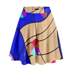 Decorative Abstract Art High Waist Skirt by Valentinaart