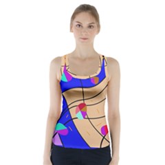 Decorative Abstract Art Racer Back Sports Top