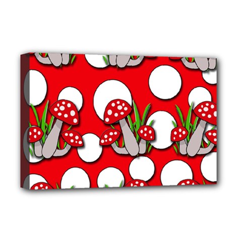 Mushrooms Pattern Deluxe Canvas 18  X 12  