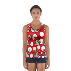 Mushrooms Pattern Women s Sport Tank Top  by Valentinaart