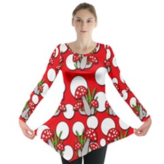 Mushrooms Pattern Long Sleeve Tunic 