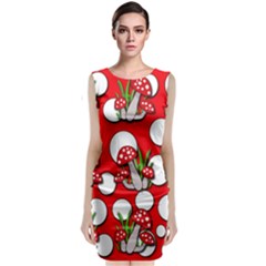 Mushrooms Pattern Classic Sleeveless Midi Dress by Valentinaart