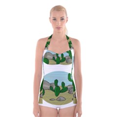 Desert Boyleg Halter Swimsuit 