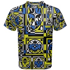 Blue And Yellow Decor Men s Cotton Tee