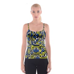 Blue And Yellow Decor Spaghetti Strap Top