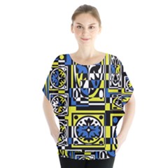 Blue And Yellow Decor Blouse