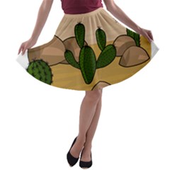 Desert 2 A-line Skater Skirt by Valentinaart