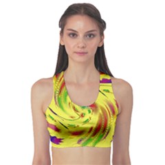 Leaf And Rainbows In The Wind Sports Bra