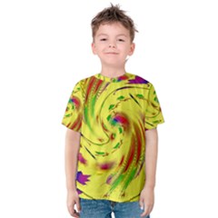 Leaf And Rainbows In The Wind Kids  Cotton Tee