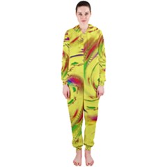 Leaf And Rainbows In The Wind Hooded Jumpsuit (ladies) 