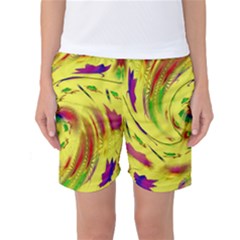 Leaf And Rainbows In The Wind Women s Basketball Shorts