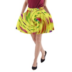 Leaf And Rainbows In The Wind A-line Pocket Skirt