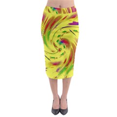 Leaf And Rainbows In The Wind Midi Pencil Skirt