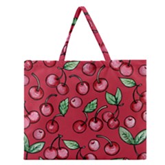 Cherry Cherries For Spring Zipper Large Tote Bag by BubbSnugg