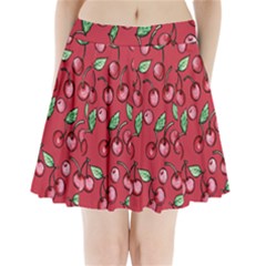 Cherry Cherries For Spring Pleated Mini Skirt