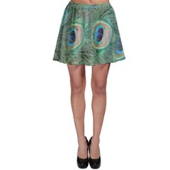 Peacock Feathers Macro Skater Skirt by GiftsbyNature