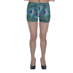 Peacock Feathers Macro Skinny Shorts