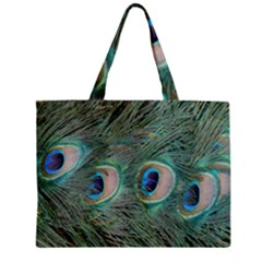 Peacock Feathers Macro Zipper Mini Tote Bag by GiftsbyNature