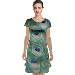 Peacock Feathers Macro Cap Sleeve Nightdress by GiftsbyNature