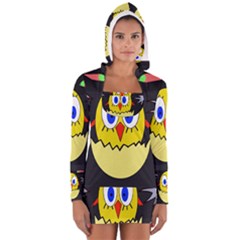 Chicken Women s Long Sleeve Hooded T-shirt