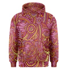 Pink Yellow Hippie Flower Pattern Zz0106 Men s Pullover Hoodie by Zandiepants