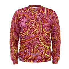 Pink Yellow Hippie Flower Pattern Zz0106 Men s Sweatshirt by Zandiepants