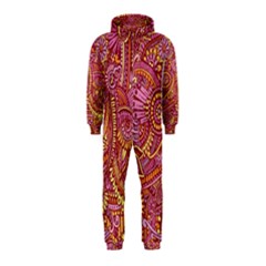 Pink Yellow Hippie Flower Pattern Zz0106 Hooded Jumpsuit (kids) by Zandiepants