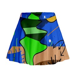 Aquarium  Mini Flare Skirt by Valentinaart