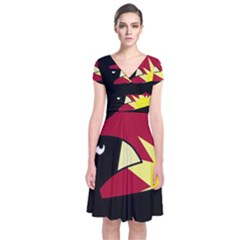 Eagle Short Sleeve Front Wrap Dress