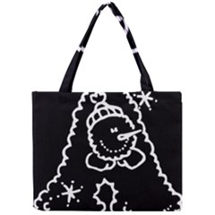 Funny Snowball Doodle Black White Mini Tote Bag