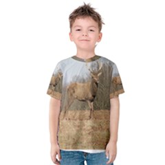 Red Deer Stag on a Hill Kids  Cotton Tee