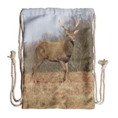 Red Deer Stag on a Hill Drawstring Bag (Large)