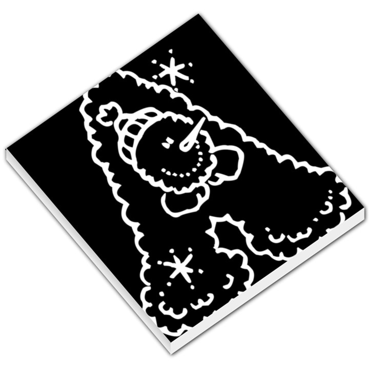 Funny Snowball Doodle Black White Small Memo Pads