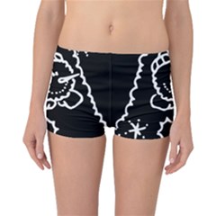 Funny Snowball Doodle Black White Boyleg Bikini Bottoms by yoursparklingshop