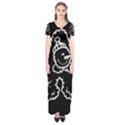 Funny Snowball Doodle Black White Short Sleeve Maxi Dress View1