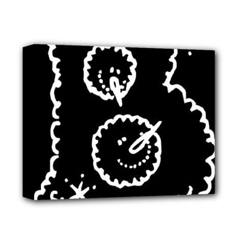 Funny Black And White Doodle Snowballs Deluxe Canvas 14  X 11  by yoursparklingshop