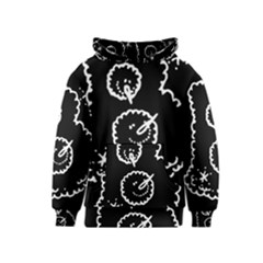 Funny Black And White Doodle Snowballs Kids  Pullover Hoodie by yoursparklingshop