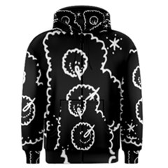 Funny Black And White Doodle Snowballs Men s Zipper Hoodie by yoursparklingshop