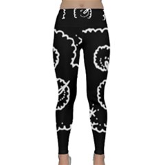 Funny Black And White Doodle Snowballs Yoga Leggings 