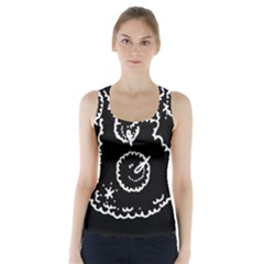 Funny Black And White Doodle Snowballs Racer Back Sports Top by yoursparklingshop