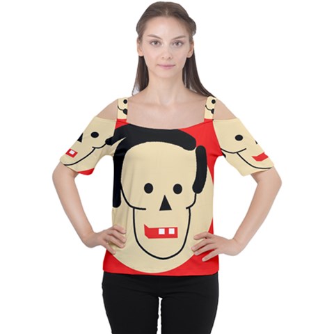 Face Women s Cutout Shoulder Tee by Valentinaart