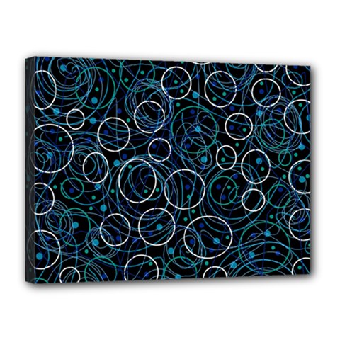 Blue Abstract Decor Canvas 16  X 12  by Valentinaart