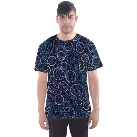 Blue Abstract Decor Men s Sport Mesh Tee by Valentinaart