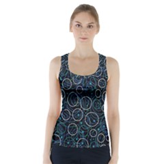 Blue Abstract Decor Racer Back Sports Top by Valentinaart